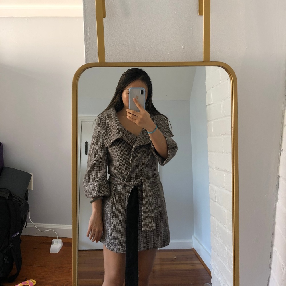 Stylish Brown Pea Coat (XS)